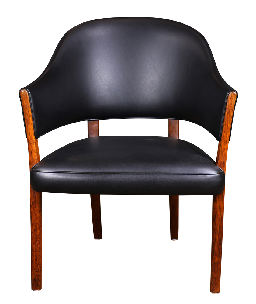 Ole Wanscher for AJ (Andreas Jeppe) Iversen rosewood and leather lounge chair, having a contoured - Image 4 of 4