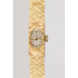 Lady's Baume & Mercier 14k yellow gold wristwatch Dial: rectangular, textured white, raised dot