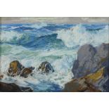 Carl Sammons (American, 1883-1968), "Pacific Headlands," pastel on paper, unsigned, gallery title