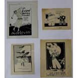 (lot of 4) Martin R Aden (American, 19th/20th century), "Hey you cant buy a ticket...," "Fore a