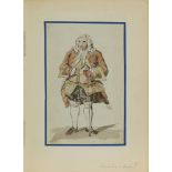 Attributed to Thomas Rowlandson (British, 1756 - 1827), Noble Man, watercolor on paper, bears pencil