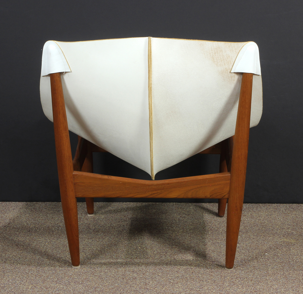Rare Illum Wikkelso for CF Christensen Model #272 chair and ottoman, Denmark circa 1960, executed in - Image 6 of 11