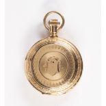 American Watch Co. Waltham 14k yellow gold hunting case pocket watch Dial: round, white, black Roman