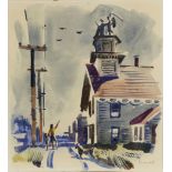 Rex Brandt (American, 1914 - 2000), "Mendocino City," watercolor on paper, signed lower right,