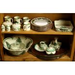 (lot of 36) Two shelves of Spode in Christmas Rose and Christmas Tree patterns, comprising a large