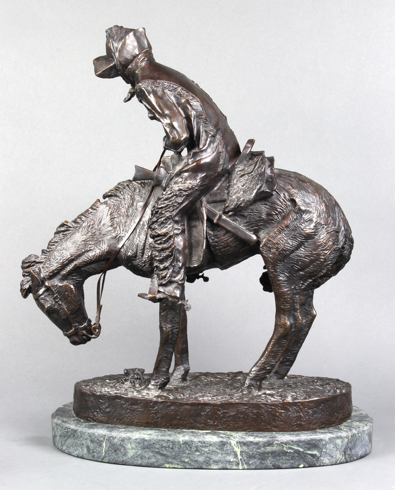 After Frederic Remington (American, 1861-1909), “The Norther,” bronze sculpture, bears signature - Image 3 of 6