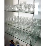 (lot of 55) Waterford crystal group, including white wines, red wines, water goblets, and