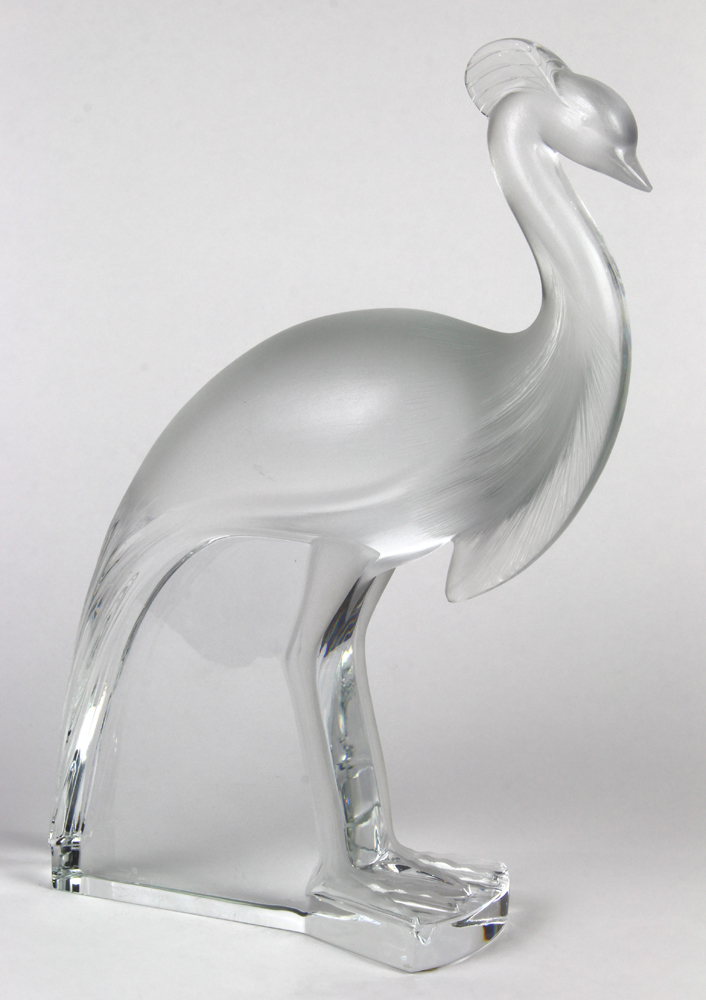 Lalique France "Louisiane" clear and frosted glass sculpture, engraved "Lalique France", and modeled