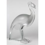 Lalique France "Louisiane" clear and frosted glass sculpture, engraved "Lalique France", and modeled