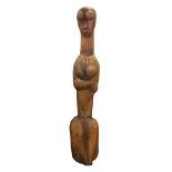 Francis Nnaggenda (Ugandan, b. 1936), Untitled (Female Nude with Arms Crossed), carved wood