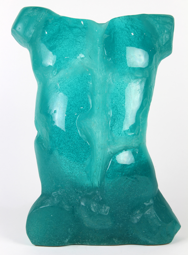 Maurice Legendre for Daum France pate de verre male torso limited edition sculpture, executed in