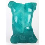 Maurice Legendre for Daum France pate de verre male torso limited edition sculpture, executed in