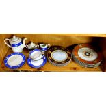 (lot of 22) One shelf of associated tableware including Limoges in the Cats pattern, consisting