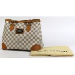 Louis Vuitton Hampstead shoulder bag, PM, executed in ivory Damier Azur canvas, retains dustbag, 9"