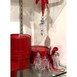 (lot of 10) Waterford crystal ornaments from the 12 Days of Christmas Collection, with boxes,