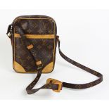 Louis Vuitton Danube shoulder bag, with brown monogram coated canvas, tan leather accents and golden