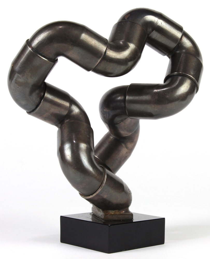 Jacques Schnier (American, 1898-1988), "Fandango," 1977, coated copper pipe sculpture, signed and - Image 3 of 4