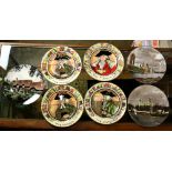 (lot of 7) Royal Doulton character plates, including "The Doctor," and "The Mayor," together with "