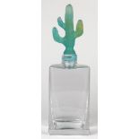 Daum Cactus pate de verre stoppered bottle, the stopper executed in amber to turquoise glass above