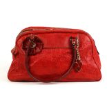 Gucci large tote shoulder bag 36 cm, executed in red Guccissima leather with Gucci heart shaped lock