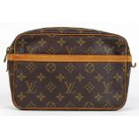 Louis Vuitton Compiegne handbag, 23cm, executed in brown monogram coated canvas, 7"h x 10.5"w x 2.