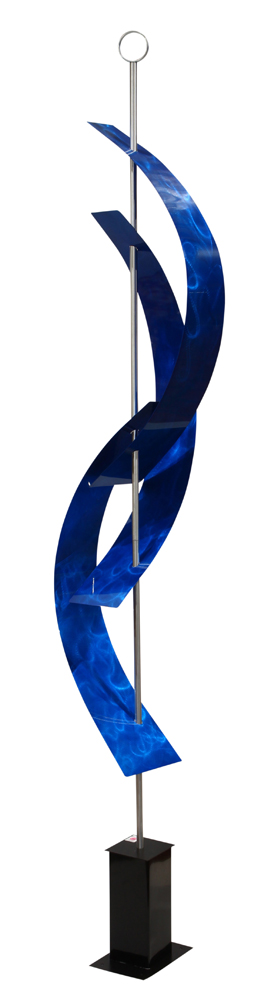 Waves of Blue, 2017, metal sculpture, signed "Joe Heeter" and dated, overall (with base): 96"h x - Image 3 of 6