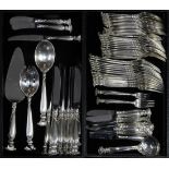 (lot of 70) Wallace sterling silver flatware service for twelve in the "Romance of the Sea" pattern,