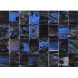 Peter Wegner (American, b.1963), "Bluish Blackish (32 Blacks), "2002, enamel on wood, signed,