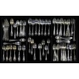 (lot of 91) Associated sterling flatware group, consisting of (73) spoons, (17) forks, and one knife