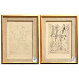 (lot of 2) After Pablo Picasso (Spanish, 1881-1973), "Trois Danseurs" and "Le Someil" from Grace