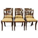 (lot of 6) Federal mahogany klismos chairs, New York, circa 1815, school of Duncan Phyfe, having a