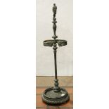 Victorian Renaissance Revival patinated bronze umbrella stand circa 1860, having a figural mount