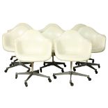 (Lot of 8) Charles and Ray Eames for Herman Miller DAT-1 swivel office chairs, circa 1977, each