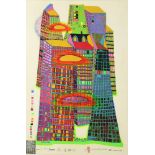 Friedensreich Hundertwasser (Austrian, 1928-2000), "Good Morning City - Bleeding Town,"1969-70,