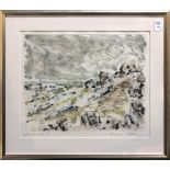"Sandy Cove VI," monoprint, pencil signed indistinctly Putters? lower right, titled lower left, 20th