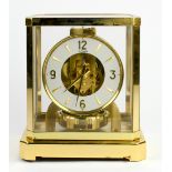 Jaeger Le Coultre Atmos clock in brass with glass paneled case, 9''h x 8''w x 6''d