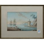(lot of 2) Italian School (19th/20th century), Fishermen at the Beach, gouaches on paper, each