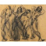 Hans Gustav Burkhardt (American, 1904-1994), Figural Study, 1945, charcoal on paper, signed andd