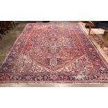 Persian Heriz carpet, 14'2'' x 10'2'' (wear)