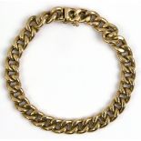 14k yellow gold bracelet The 14k yellow gold, hollow curb link, measures approximately 8.5 mm,