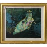 Don Hatfield (American, b.1947), Family Boat Outing, lithograph in colors, pencil signed lower