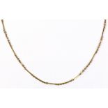 18k yellow gold neckchain The 18k yellow gold bar link, measures approximately 12.8 x 1.4 mm,