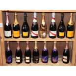 (lot of 15) Champagne and sparkling wine group including Roederer, Mumm, Chandon, etc.