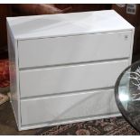 Modern laquer three drawer chest of drawers, 31"h x 36"w x 18"d; Provenance: Property from the