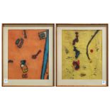 (lot of 2) Tokio Miyashita (Japanese, 1930-2011), Coca-Cola and Primary Abstraction, etchings with