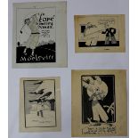 (lot of 4) Martin R Aden (American, 19th/20th century), "Hey you cant buy a ticket...," "Fore a