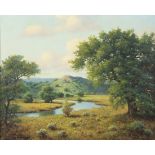 Roland Delbert Enright (American, 1921-1983), Meadow Clearing, oil on canvas, signed lower left,