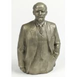 Russian Lenin sculpture, the figure depicted gazing outward with a distinguished expression, 10"h