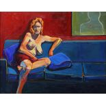 San Francisco Bay Area Figurative School (20th century), Untitled (Seated Nude on Couch), 1996,