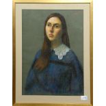 Thomas Strickland (American, 1932-1999), Portrait of a Young Lady, pastel, signed upper right,